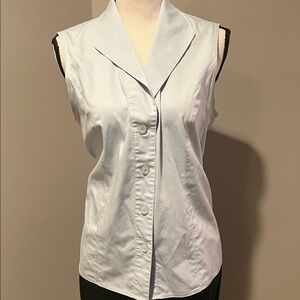 Calvin Klein Light Blue Sleeveless Button-Down Shirt